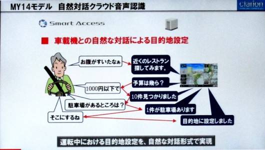 クラリオン　自然対話型　音声認識