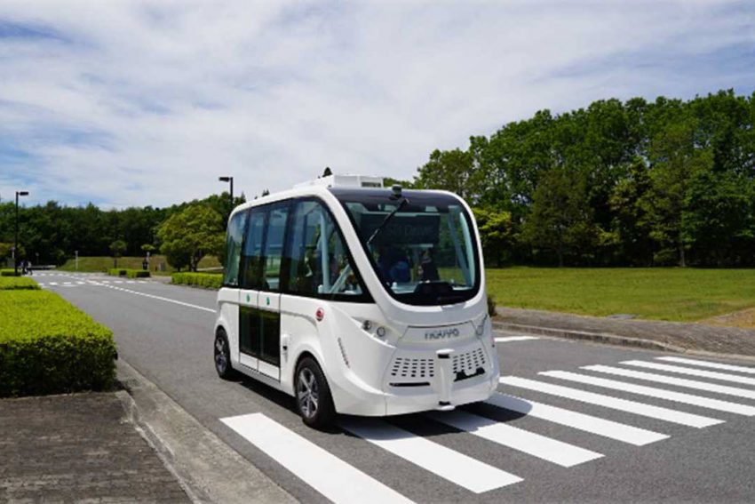 NAVYA ARMA ナビヤ アルマ 播磨科学公園都市 自動運転 EVバス 実証実験 走行イメージ
