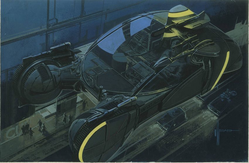 Spinner Down Shot (C)Syd Mead, Inc. (C)1982 The Blade Runner Partnership. All Rights Reserved.