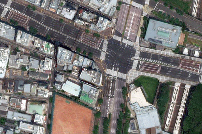 東京の一地域の衛星画像