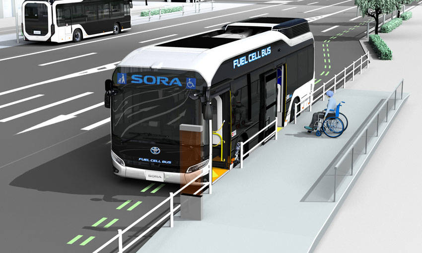 トヨタ 燃料電池バス「SORA」がITS技術搭載など大幅改良