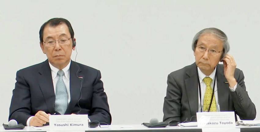 左側）取締役会の木村康議長（社外取締役）と指名委員会の豊田正和委員長（社外取締役）