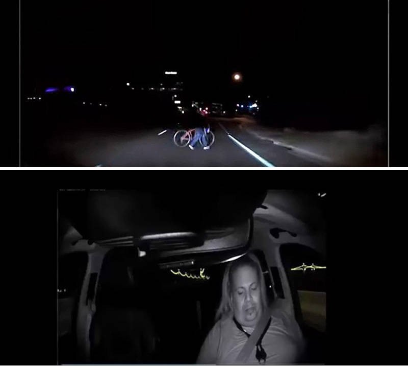 事故直前のドライブレコーダー画像。画面が暗く見えるが実際はもっと明るい