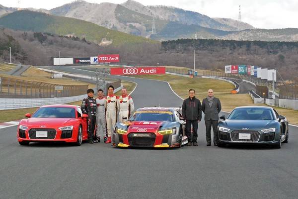 新型R8の発表会は富士スピードウェイで開催。同時にSUPER GTへの参戦についてもアナウンスされた