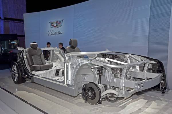 高圧鋳造アルミ材の使用により高張力鋼板を使用した車両に比べて約99kgも軽量化