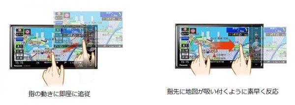 パナソニック　ストラーダ　特徴　タッチパネル操作性の向上