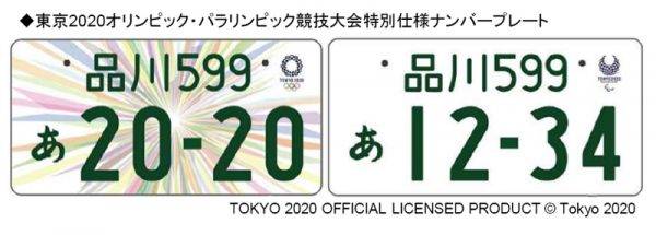 東京モーターショー　ナンバープレート展　東京オリンピック・パラリンピック特別仕様ナンバープレート見本